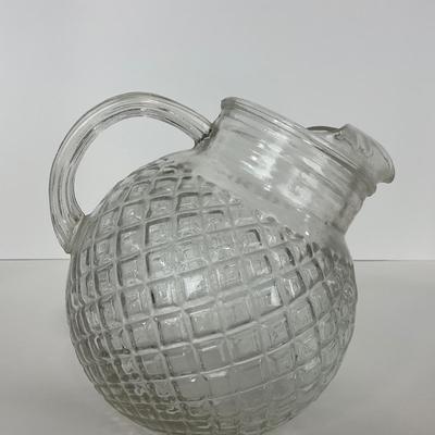 -151- GLASSWARE | Anchor Hocking Glass Co. Waterford Waffle | Pitchers & Covered Sugar