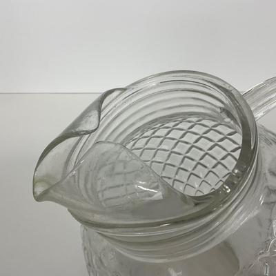 -151- GLASSWARE | Anchor Hocking Glass Co. Waterford Waffle | Pitchers & Covered Sugar