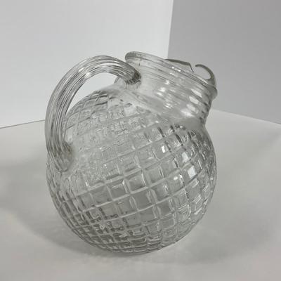 -151- GLASSWARE | Anchor Hocking Glass Co. Waterford Waffle | Pitchers & Covered Sugar