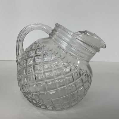 -151- GLASSWARE | Anchor Hocking Glass Co. Waterford Waffle | Pitchers & Covered Sugar