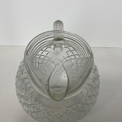 -151- GLASSWARE | Anchor Hocking Glass Co. Waterford Waffle | Pitchers & Covered Sugar