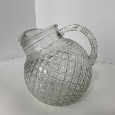 -151- GLASSWARE | Anchor Hocking Glass Co. Waterford Waffle | Pitchers & Covered Sugar