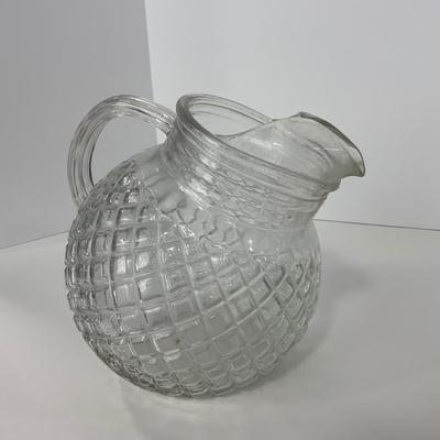 -151- GLASSWARE | Anchor Hocking Glass Co. Waterford Waffle | Pitchers & Covered Sugar