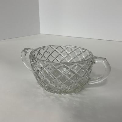 -151- GLASSWARE | Anchor Hocking Glass Co. Waterford Waffle | Pitchers & Covered Sugar