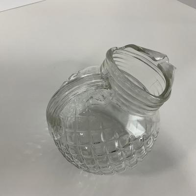 -151- GLASSWARE | Anchor Hocking Glass Co. Waterford Waffle | Pitchers & Covered Sugar