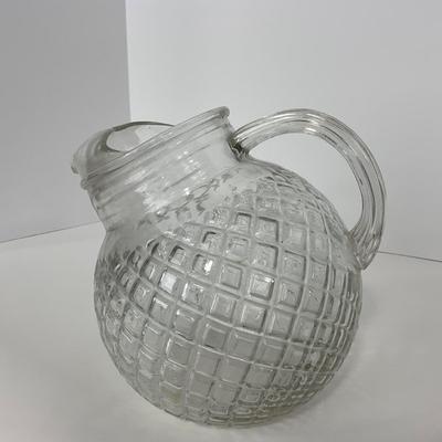 -151- GLASSWARE | Anchor Hocking Glass Co. Waterford Waffle | Pitchers & Covered Sugar