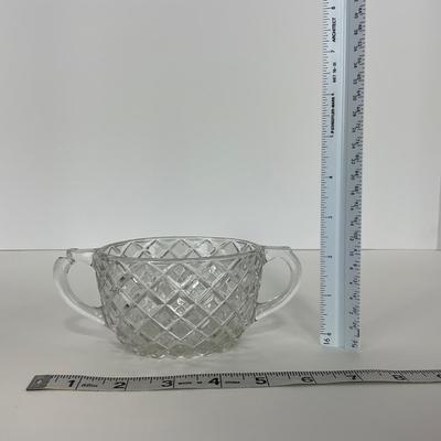 -151- GLASSWARE | Anchor Hocking Glass Co. Waterford Waffle | Pitchers & Covered Sugar
