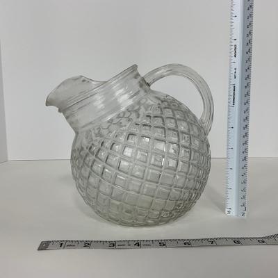 -151- GLASSWARE | Anchor Hocking Glass Co. Waterford Waffle | Pitchers & Covered Sugar