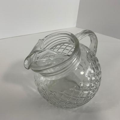 -151- GLASSWARE | Anchor Hocking Glass Co. Waterford Waffle | Pitchers & Covered Sugar