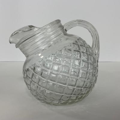 -151- GLASSWARE | Anchor Hocking Glass Co. Waterford Waffle | Pitchers & Covered Sugar
