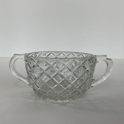 -151- GLASSWARE | Anchor Hocking Glass Co. Waterford Waffle | Pitchers & Covered Sugar