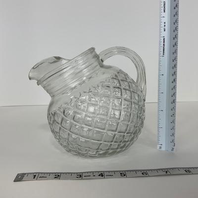 -151- GLASSWARE | Anchor Hocking Glass Co. Waterford Waffle | Pitchers & Covered Sugar