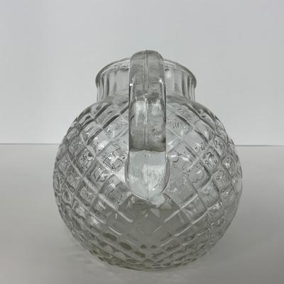 -152- GLASSWARE | Anchor Hocking Glass Co. Waterford Waffle | Pitchers & Covered Creamer