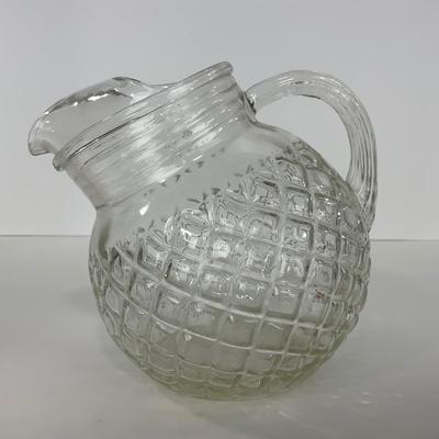 -152- GLASSWARE | Anchor Hocking Glass Co. Waterford Waffle | Pitchers & Covered Creamer