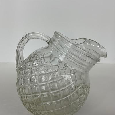 -152- GLASSWARE | Anchor Hocking Glass Co. Waterford Waffle | Pitchers & Covered Creamer