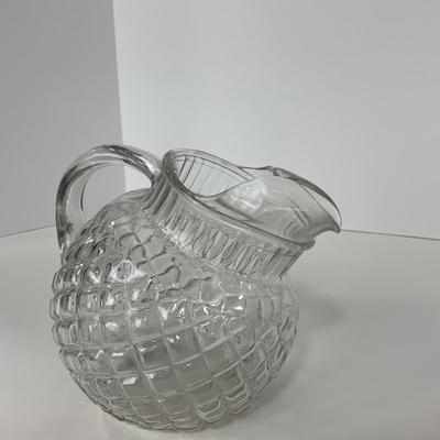 -152- GLASSWARE | Anchor Hocking Glass Co. Waterford Waffle | Pitchers & Covered Creamer