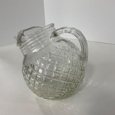 -152- GLASSWARE | Anchor Hocking Glass Co. Waterford Waffle | Pitchers & Covered Creamer