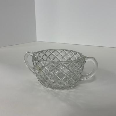 -152- GLASSWARE | Anchor Hocking Glass Co. Waterford Waffle | Pitchers & Covered Creamer
