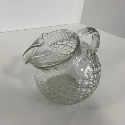 -152- GLASSWARE | Anchor Hocking Glass Co. Waterford Waffle | Pitchers & Covered Creamer
