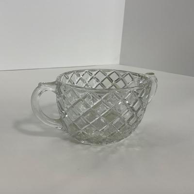 -152- GLASSWARE | Anchor Hocking Glass Co. Waterford Waffle | Pitchers & Covered Creamer