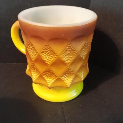 Vintage Fireking mugs and Osterizer mini blend containers blend and store.
