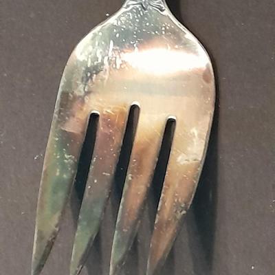 Knife block with Heirloom Silverplate platter and Wm Rogers serving spoon