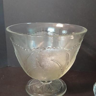 Vintage Punch Bowl Set Glass Wedding Punch Bowl Set for 8