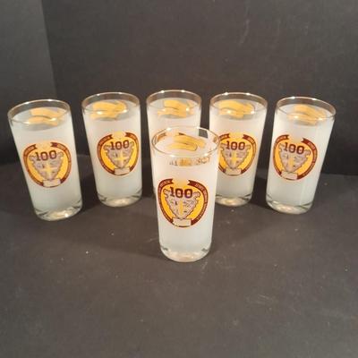 Six Vintage Montana Territory Centennial Statehood Diamond Jubilee Drinking Glasses 100 year