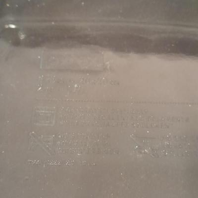 Two glass pie dishes and a Brownie glass pyrex dish
