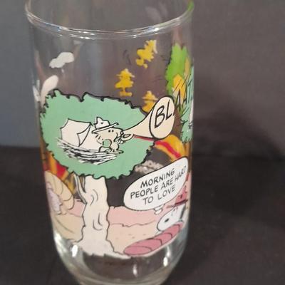 Two Vintage Peanut's McDonalds glasses from the Camp Snoopy Collection