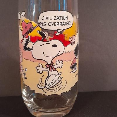 Two Vintage Peanut's McDonalds glasses from the Camp Snoopy Collection