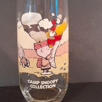 Two Vintage Peanut's McDonalds glasses from the Camp Snoopy Collection