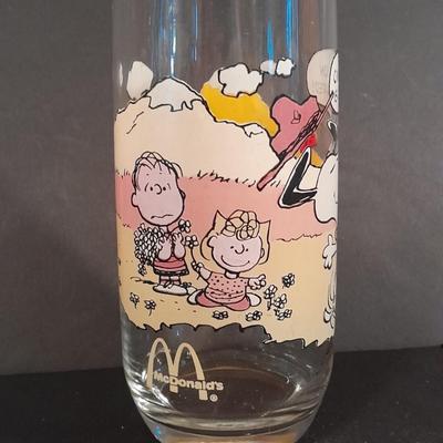 Two Vintage Peanut's McDonalds glasses from the Camp Snoopy Collection