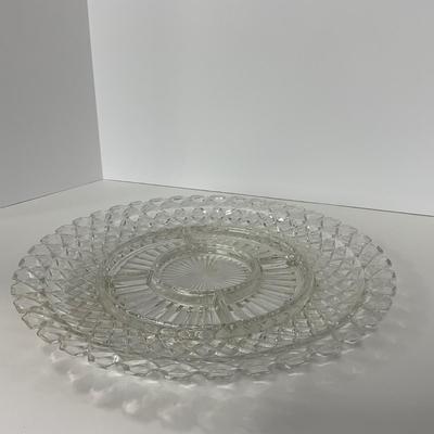 -156- GLASSWARE | Anchor Hocking Glass Co. | Serving Tray, Bowl, & Covered Butter Dish