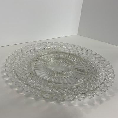 -156- GLASSWARE | Anchor Hocking Glass Co. | Serving Tray, Bowl, & Covered Butter Dish