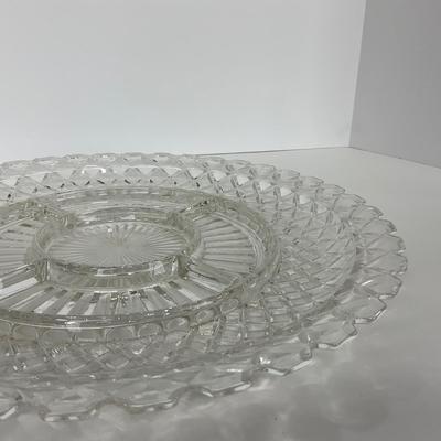 -156- GLASSWARE | Anchor Hocking Glass Co. | Serving Tray, Bowl, & Covered Butter Dish