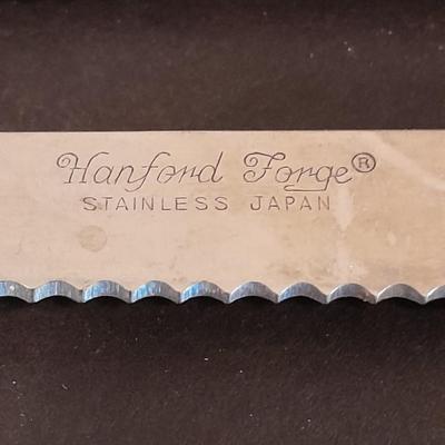 Wood handled Hanford Forge steak Knives and nice set of National wood handled knives