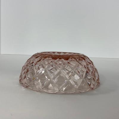 -157- GLASSWARE | Pink Anchor Hocking Glass Co. Waffle | Berry Bowls