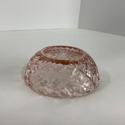 -157- GLASSWARE | Pink Anchor Hocking Glass Co. Waffle | Berry Bowls