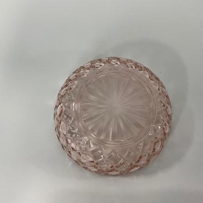 -157- GLASSWARE | Pink Anchor Hocking Glass Co. Waffle | Berry Bowls