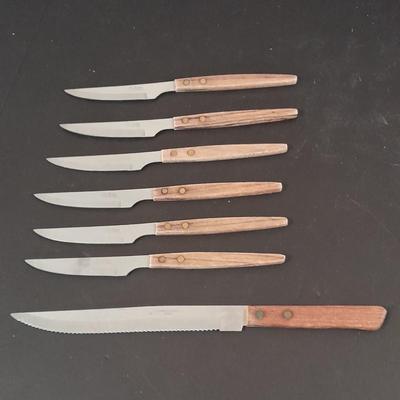 Wooden handled stainless-steel Knives Sheffield Collection, St. Regis, and others