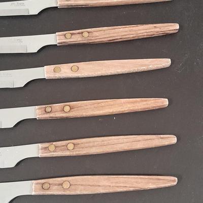 Wooden handled stainless-steel Knives Sheffield Collection, St. Regis, and others