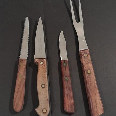Wooden handled stainless-steel Knives Sheffield Collection, St. Regis, and others