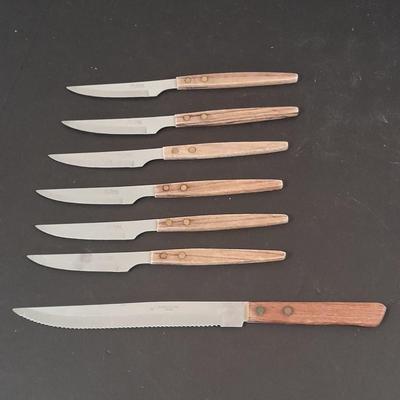 Wooden handled stainless-steel Knives Sheffield Collection, St. Regis, and others