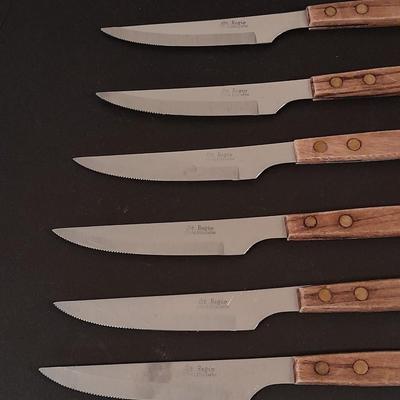 Wooden handled stainless-steel Knives Sheffield Collection, St. Regis, and others