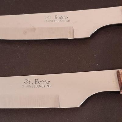 Wooden handled stainless-steel Knives Sheffield Collection, St. Regis, and others