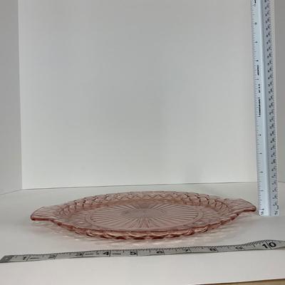 -158- GLASSWARE | Pink Anchor Hocking Glass Co. Waffle | Platter