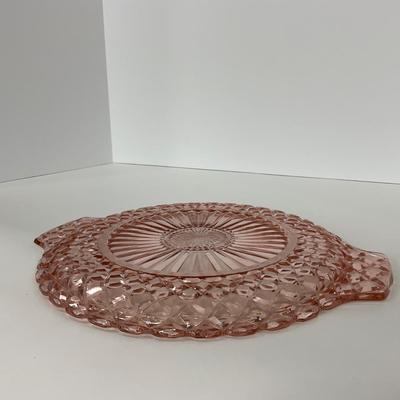 -158- GLASSWARE | Pink Anchor Hocking Glass Co. Waffle | Platter