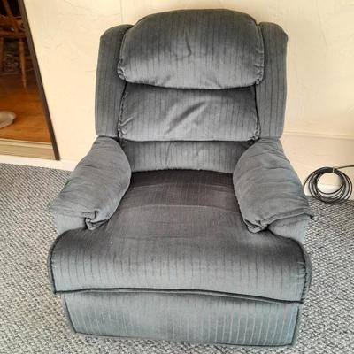 Bassett Rocker Recliner with glass and brass end table