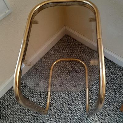 Bassett Rocker Recliner with glass and brass end table